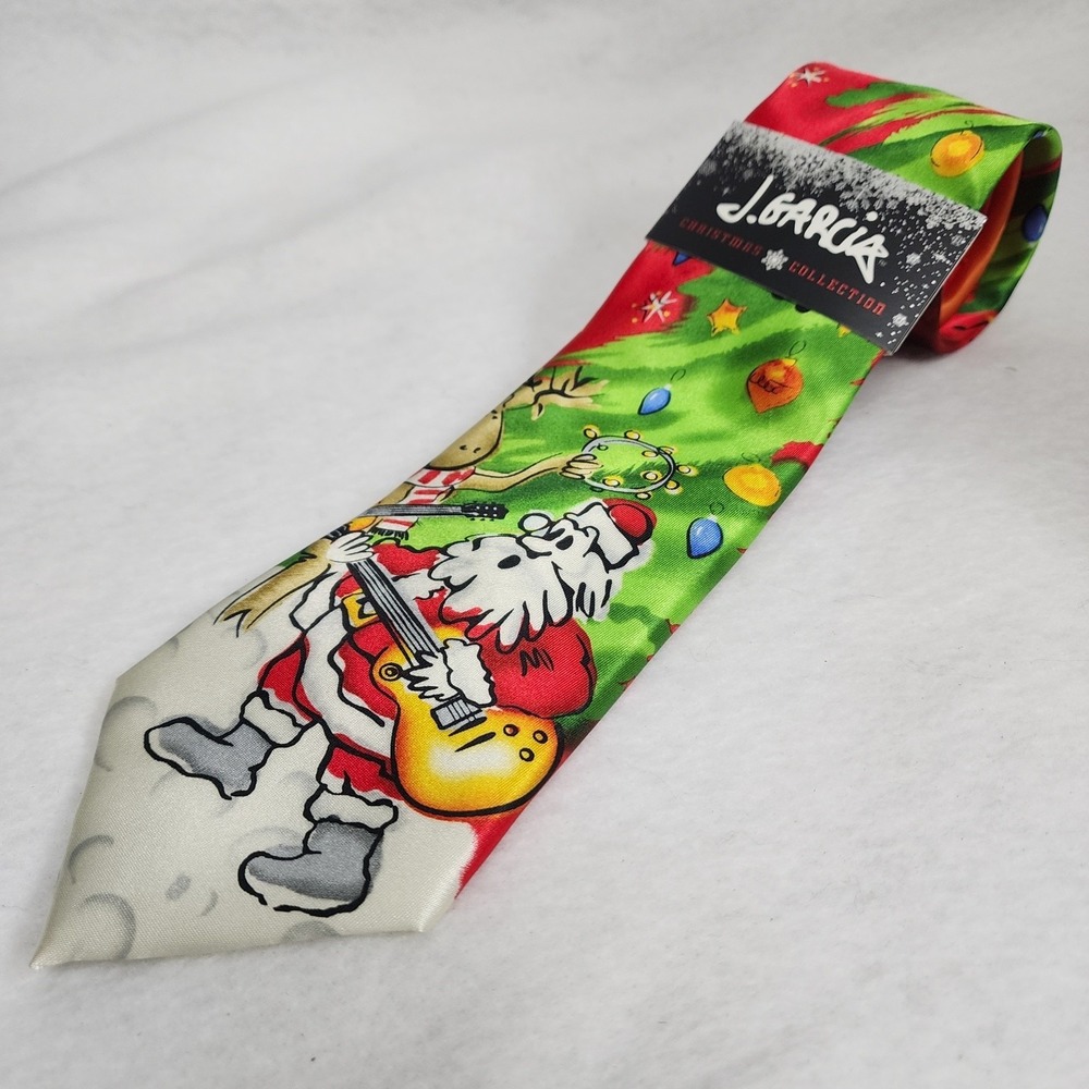 Jerry Garcia Merry Christmas Collection 60 Ties Mens Multi Santa Playing Guitar